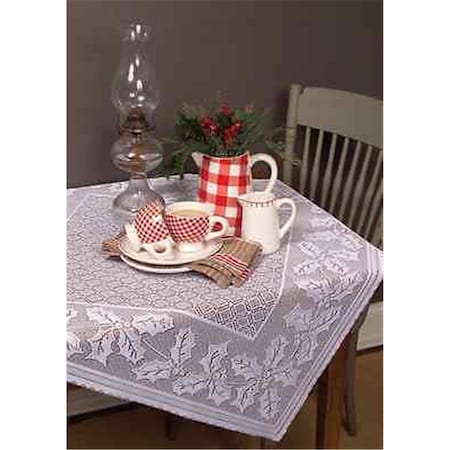 Heritage Lace 58 x 58 in. Holly Vine Table Topper HV-5858W
